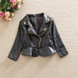Fashion Kids Jacket PU Leather Girls Jackets Clothes Children Outwear For Baby Girls Boys Clothing Zipper Coats Costume 2-6Y