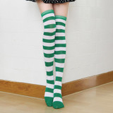 Fashion Japanese Candy Color Long Striped Stockings Sexy Sokken Vrouwen Kawaii Women Over Knee High Socks Girls Lolita Stocking