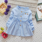 Fashion Infant Clothes Newborn Baby Girls Dress Ruffles Cotton Long Sleeve Infant Dress Autumn Baby Clothing