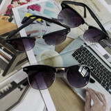 Fashion High Quality Half Metal Sunglasses Men Women Brand Designer Glasses Mirror Sun Glasses Fashion  UV400 Classic
