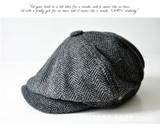 Fashion Herringbone Tweed Gatsby Newsboy Cap Men Wool Ivy Hat Golf Driving Flat Cabbie Flat Unisex Berets Hat