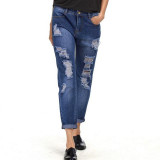 Fashion Harem Denim Pants women Ripped Holes Female Jeans 2017 S~5XL Oversized Vaqueros with Pockets Jean Trousers New Pantalon