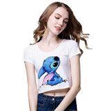 Fashion Harajuku Women Crop Top Cute Cartoon BEST FRIENDS Printing Short Sleeve T-Shirts Summer Female Korean style T Shirt BTS