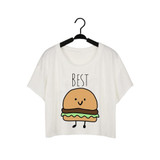 Fashion Harajuku Women Crop Top Cute Cartoon BEST FRIENDS Printing Short Sleeve T-Shirts Summer Female Korean style T Shirt BTS