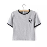 Fashion Harajuku Women Crop Top Cute Cartoon BEST FRIENDS Printing Short Sleeve T-Shirts Summer Female Korean style T Shirt BTS