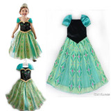 Fashion Green Custom Anna&Elsa Girls Princess Dress Kids Girl Vestidos Baby Children Cosplay Dresses Pincess Party Kids Dresses