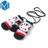 Fashion Girls Boy Cartoon Gloves Kids Children Warm Lanyard Luvas Mitten Cute Whole Covered Finger Gloves Rabbit Bear Soft Glove