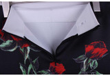 Fashion Flower Red Roses print women pencil skirts lady midi saias female faldas girls black bottoms M-XXL skirt wholesale