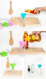 Silicone Gel Practical Collapsible Foldable Funnel Hopper Kitchen Tool kitchen gadgets cozinha criativa #TX Silicone Gel Practical Collapsible Foldable Funnel Hopper Kitchen Tool kitchen gadgets cozinha criativa #TX