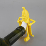 Silicone Beer Stopper Cork Cartoon Mr. Banana Red Wine Bottle Stopper Beer Soda Wine Stopper Beverage Closure Cap Kitchen Bar