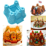 Silicone Bakeware Cake Mold 3D Castle Church Shape Bread Mould Birthday Cake Pan Decorating Tools Kitchen Mold Baking Bread Tool