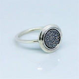 Signature silver ring 925 Sterling Silver with Clear Cz Rings for Women Fine Jewelry Free shipping PFR021