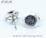 Signature Earrings Authentic 925 Sterling Silver with Clear Cz Stud Earrings for Women Fine Jewelry Free shipping PFE009