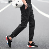Side Zipper Slim Fit Hip Hop Jogger Pants Men's Summer Casual Cotton Trousers Male Khaki Cuffed Pants M-4XL