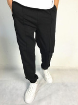 Side Velvet Patchwork Design Men Black Jogger Pants New 2017 Streetwear Mens Velour Casual Sweatpants Joggers Free Shipping