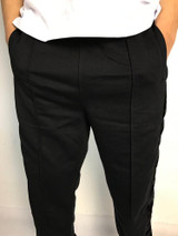 Side Velvet Patchwork Design Men Black Jogger Pants New 2017 Streetwear Mens Velour Casual Sweatpants Joggers Free Shipping