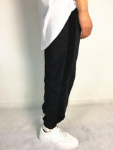 Side Velvet Patchwork Design Men Black Jogger Pants New 2017 Streetwear Mens Velour Casual Sweatpants Joggers Free Shipping