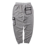 Side Pocket Patchkwork Sweatpants Men 2017 New Design Elastic Waist Drawstring Mens Harem Pants