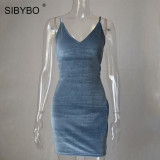 Sibybo Velvet Slip Dress Women Sleeveless Cross Bandage Club Dress Sexy Slim Bodycon Short Vestidos Christmas Party Dresses Sibybo Velvet Slip Dress Women Sleeveless Cross Bandage Club Dress Sexy Slim Bodycon Short Vestidos Christmas Party Dresses