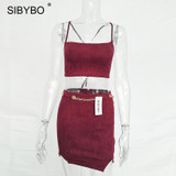 Sibybo Two Piece Set Criss Cross Party Dresses Women Strap Hollow Out Bodycon Mini Dress Sexy Club Bandage Dress Women Vestidos Sibybo Two Piece Set Criss Cross Party Dresses Women Strap Hollow Out Bodycon Mini Dress Sexy Club Bandage Dress Women Vestidos