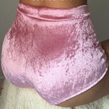 Sibybo Sexy Velvet Women Shorts 2016 6 Colors New Fashion High Waist Lace Up shorts Autumn Winter Mini Skinny Shorts Plus Size