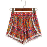 shorts Women 2016 summer Floral Printing High Waist short femme sexy Lace Shorts brandy  Casual Short Pants hot sale