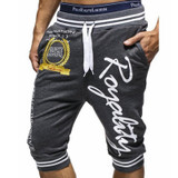 Shorts Men 2017 Summer Fashion Mens Shorts Casual Cotton Letter Printed Sweatpants Jogger Trousers Knee Length Harem Shorts