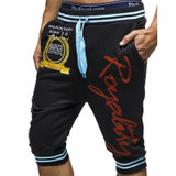 Shorts Men 2017 Summer Fashion Mens Shorts Casual Cotton Letter Printed Sweatpants Jogger Trousers Knee Length Harem Shorts