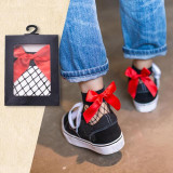 Short Socks Ruffle Fishnet Ankle High Mesh Lace Big Bowknot Women Sock Meias Femininas
