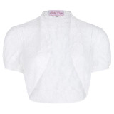 Short Sleeve Women Jacket 2017 Womens Ladies Cropped Shrug Black White Extra Short Open Stitch New Fashion Lace Bolero Outerwear