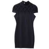 Short Sleeve Women Sexy Mini Dress Bandage Summer Hollow Out Women Bandage Bodycon Evening Party Pencil Mini Dress