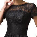 Short Sleeve Black Lace Cocktail Dresses Grace Karin Vestidos De Coctel 2017 Cocktail Party Dresses Mother of the Bride Dress