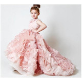 Hot Selling New Ruffled Flower Girl Dresses For Wedding Floor Length Ball Gown Princess Girl's Pageant Dresses