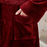 Hot Selling Men Winter Classic Long Warm Bathrobe Mens Soft Flannel Coral Fleece Robes Thick Kimono Bath Robe Male Dressing Gown
