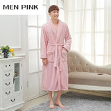 Hot Selling Men Winter Classic Long Warm Bathrobe Mens Soft Flannel Coral Fleece Robes Thick Kimono Bath Robe Male Dressing Gown