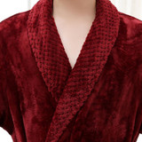 Hot Selling Men Winter Classic Long Warm Bathrobe Mens Soft Flannel Coral Fleece Robes Thick Kimono Bath Robe Male Dressing Gown