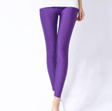 Hot Selling Leggings 2018 Women Solid Color Fluorescent Shiny Pant Leggings Large Size Spandex Shinny Elasticity Casual Trousers