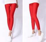 Hot Selling Leggings 2018 Women Solid Color Fluorescent Shiny Pant Leggings Large Size Spandex Shinny Elasticity Casual Trousers