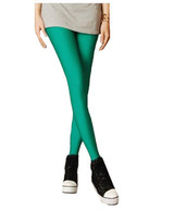 Hot Selling Leggings 2018 Women Solid Color Fluorescent Shiny Pant Leggings Large Size Spandex Shinny Elasticity Casual Trousers