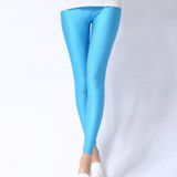 Hot Selling Leggings 2018 Women Solid Color Fluorescent Shiny Pant Leggings Large Size Spandex Shinny Elasticity Casual Trousers