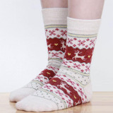 Hot selling Christmas Deer Socks Women Mens Cartoon Design Casual Knit Wool Socks Elk Winter Warm Meias Calcetines In tube socks
