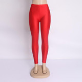 Hot Selling 2018 Plus Size Fluorescent Color Women Leggings Elastic Leggings Multicolor Shiny Glossy Leggings Trousers Women