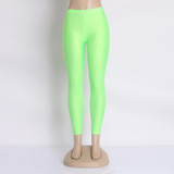Hot Selling 2018 Plus Size Fluorescent Color Women Leggings Elastic Leggings Multicolor Shiny Glossy Leggings Trousers Women