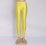 Hot Selling 2018 Plus Size Fluorescent Color Women Leggings Elastic Leggings Multicolor Shiny Glossy Leggings Trousers Women