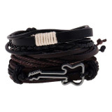 Hot selling 1Set 4pcs Punk Braided Adjustable Leather Bracelets Men For Women Cuff Vintage Jewelry  Wholesale Pulseras Hombre Hot selling 1Set 4pcs Punk Braided Adjustable Leather Bracelets Men For Women Cuff Vintage Jewelry  Wholesale Pulseras Hombre