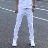 Hot Sell White Ripped Jeans Men With Holes Super Skinny Famous Designer Brand Slim Fit Destroyed Torn Jean Pants For Male