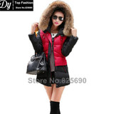 New Padded Winter Jacket Women Cotton Women's Winter Jacket Fashion Slim Plus Size Parkas Hooded With Fake Fur Coat Casacos