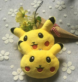 NEW ON Kawaii Pikachu 8*6CM Approx. Stuffed Plush TOY Doll , Kid's Gift keychain String Rope Plush TOY DOLL