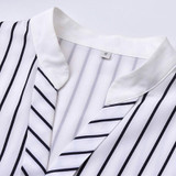 New OL fashion V-neck stripe blouses women elegant slim formal long sleeve chiffon shirt office ladies plus size work wear tops