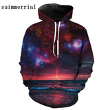 New Novelty Women/Men 3D Cat Moon Galaxy Black Hoodies Fashion Cartoon Sweatshirts Gardigan Girl Winter Cute Hooded Jacket